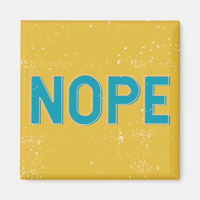 NOPE Distress Typography in Blue and Gult Magnet (Framsidan)