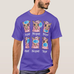 Nope Facemask 100 dagars skollärare Llama T Shirt