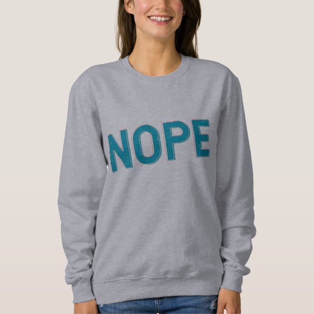 NOPE | Flerstressad Sarcasm-typografi i blå form T Shirt (Framsida)