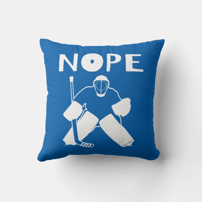 Nope Funny Hockey Goalie Reversible Kudde (Baksida)