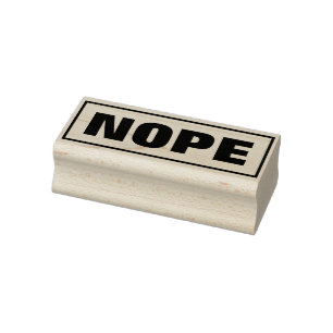 NOPE Funny Meme Simple Typography Cute Humous Stämpel