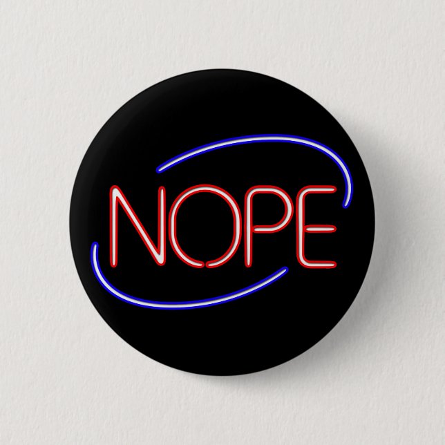 NOPE i stil i en Neon Open Sign Knapp (Framsida)