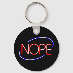 NOPE i stil i en Neon Open Sign Nyckelring