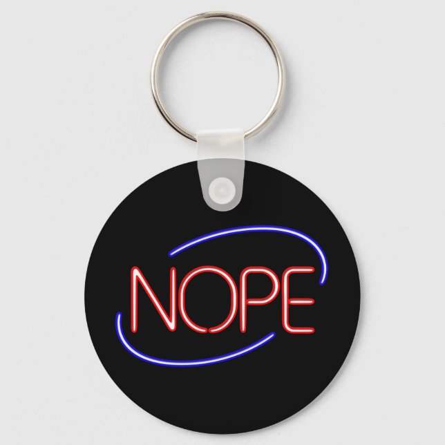 NOPE i stil i en Neon Open Sign Nyckelring (Framsida)