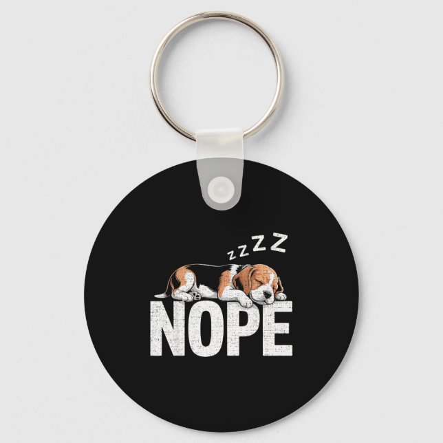 Nope Lazy Beagle  Nyckelring (Framsida)