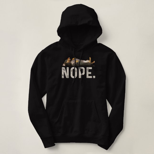 Nope Lazy Dachshund T-Shirt (Design framsida)