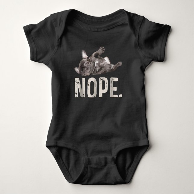 Nope Lazy Fransk Bulldog Älskare Gift T Shirt (Framsida)