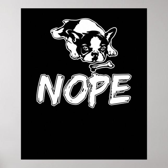 Nope Lazy Fransk Bulldog Hund älskare Poster (Framsidan)