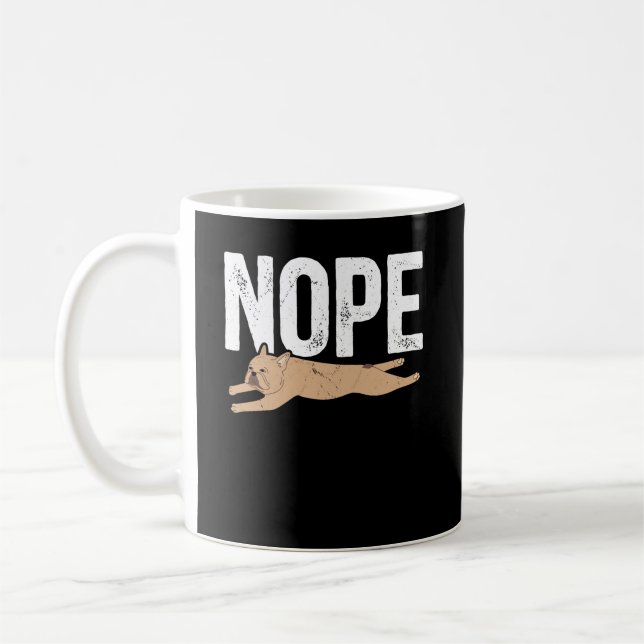 Nope Lazy Fransk Bulldog Kaffemugg (Vänster)