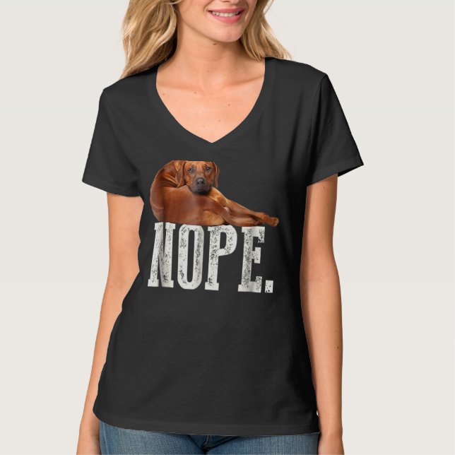 Nope Lazy Rhodesian Ridgeback Hund älskare Tee (Framsida)