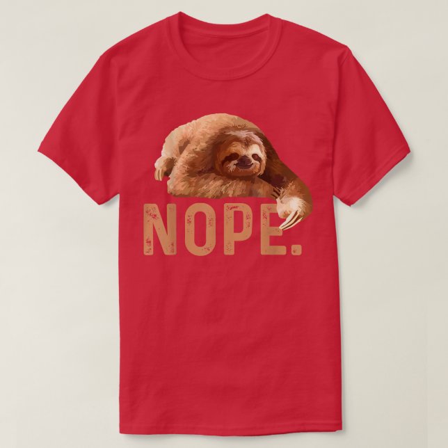 Nope Lazy Sloth T Shirt (Design framsida)