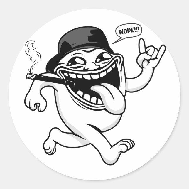 Nope Meme Runt Klistermärke (Framsida)
