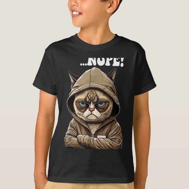 Nope! Nope - Employee Work Colleagues Teenager Cat T Shirt (Framsida)