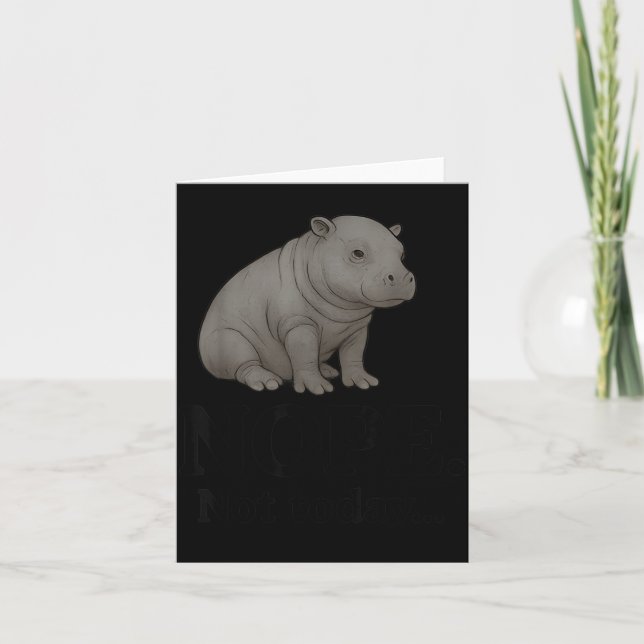 Nope Not Today Cute Mars The Hip Funny Lazy Quote  Kort (Framsida)