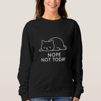 Nope Not Today Lazy Cat Minimalist Design T Shirt