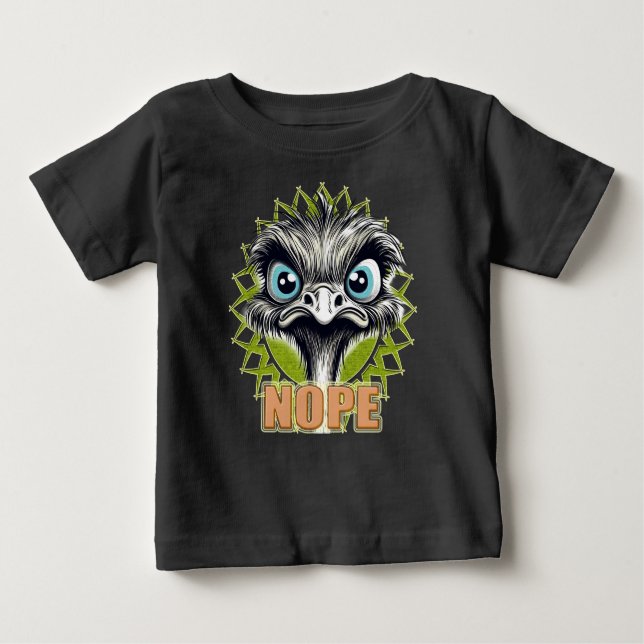 NOPE Ostrich Black Baby Tee (Framsida)