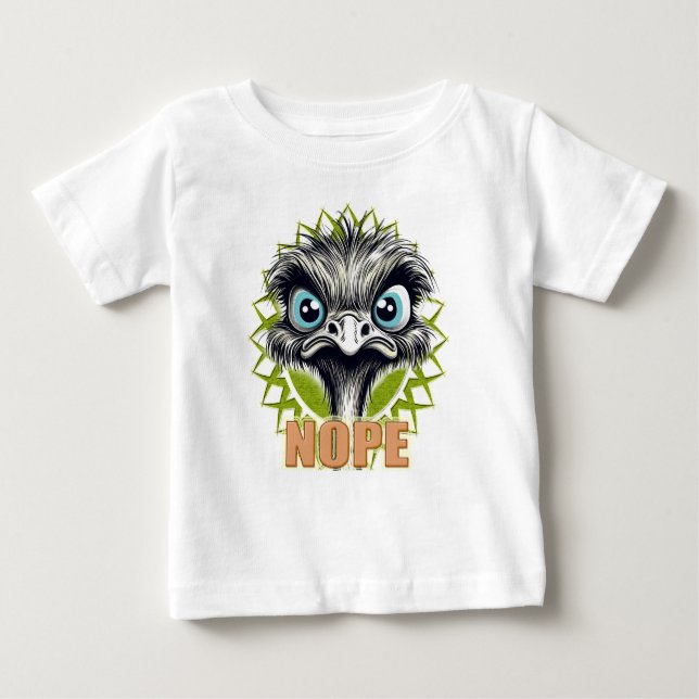 NOPE Ostrich White Baby Tee (Framsida)
