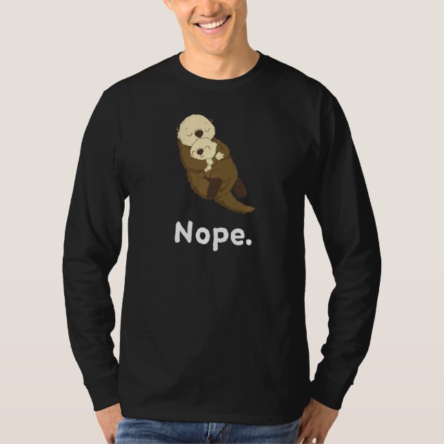 Nope Otter Nap Sleeping Pajama Nightgown T Shirt (Framsida)