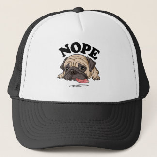 Nope Pug Shirt Lazy Funny Kids Women Manar Hund Kä Keps