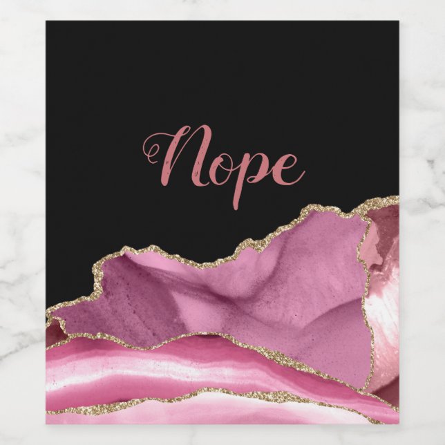 Nope Shabby chic Vinflaska Etikett (Singel etikett)