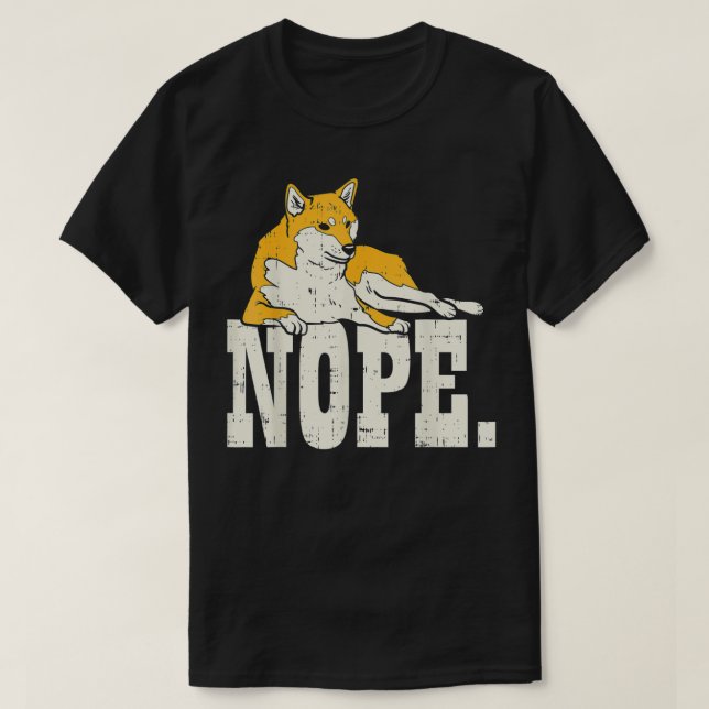 Nope Shiba Inu Cute Japp Pet Hund Akita Doge Me T Shirt (Design framsida)