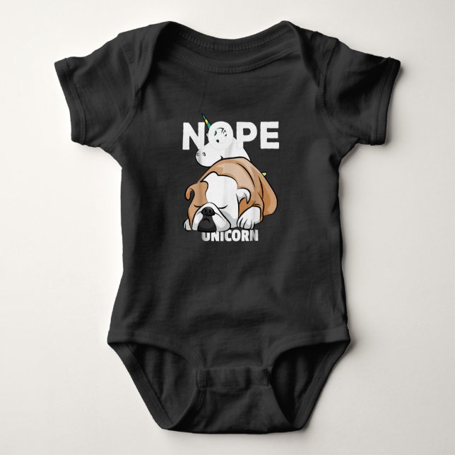 Nope Sleeping Bulldog Gips for Bulldog Pappa Mamma T Shirt (Framsida)