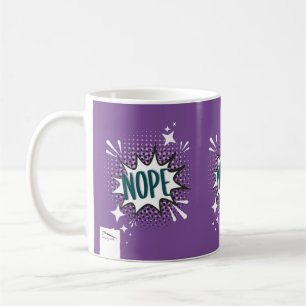 NOPE Tecknad Tal Bubble Meme Funny Violet Kaffemugg