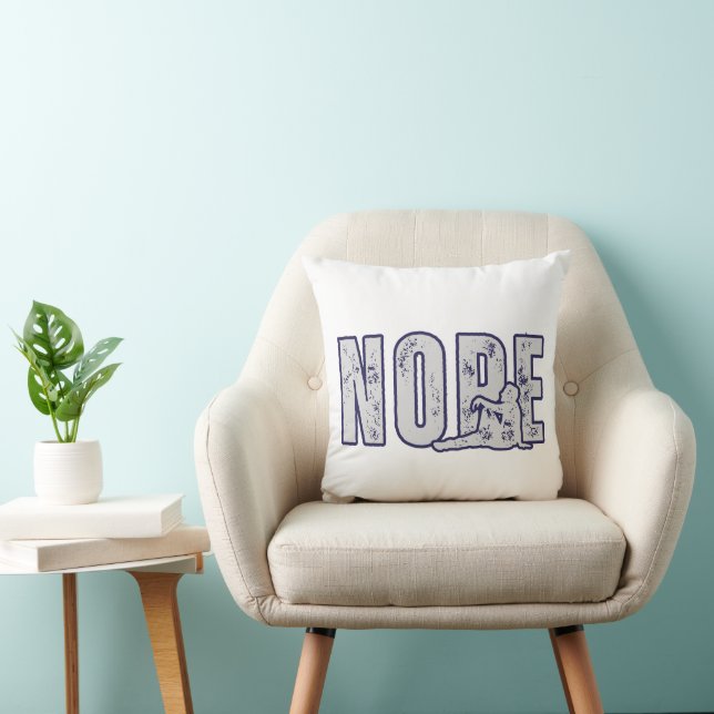 NOPE Throw Pillow – Minimal Funny Mood Cushion Kudde (Stol)