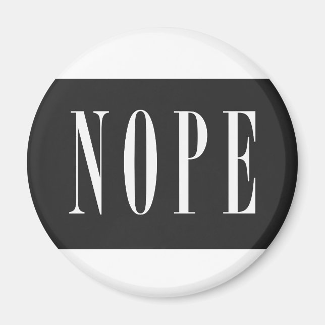 NOPE - vit svart ruta Magnet (Framsidan)