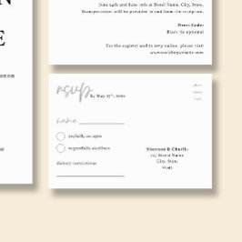 NORA | Bröllopsminimalistiskt RSVP-brevkort Tilläggskort