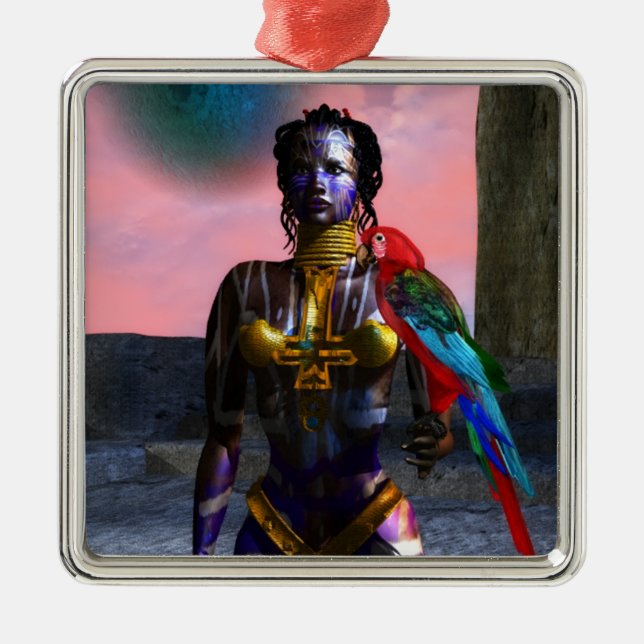 NORA CYBER WARRIOR OCH MACAW Science fiction Julgransprydnad Metall (Framsidan)