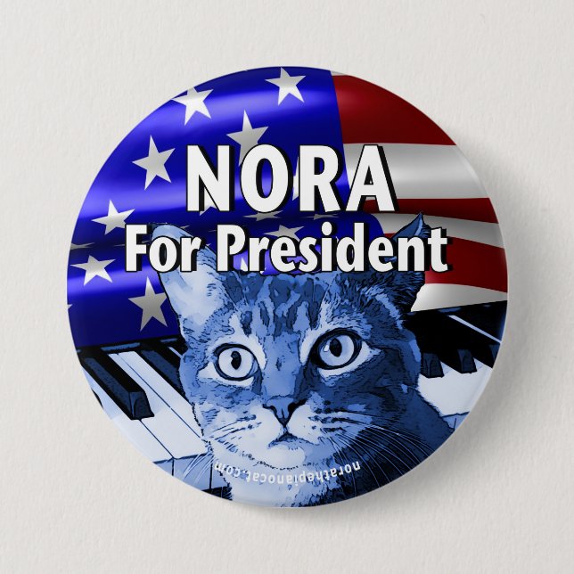 Nora För President Knapp I Blå #3 (Framsida)