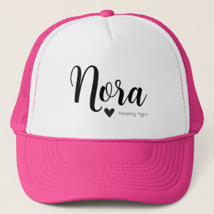Nora Namn betyder minimala moderna skript Cap Girl Keps