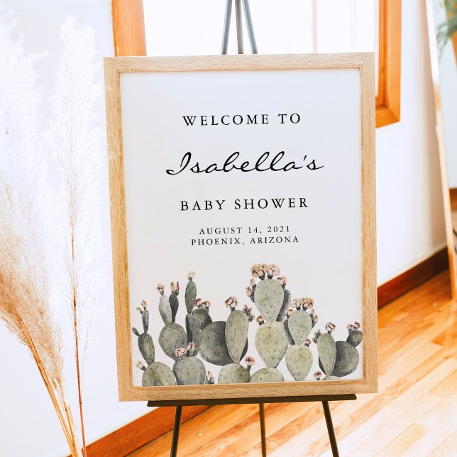 Norah - Bohemian Prickly Pear Cactus Baby Shower Poster (Skapare uppladdad)
