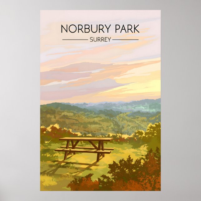 Norbury Park Surrey Resemålning Poster (Framsidan)
