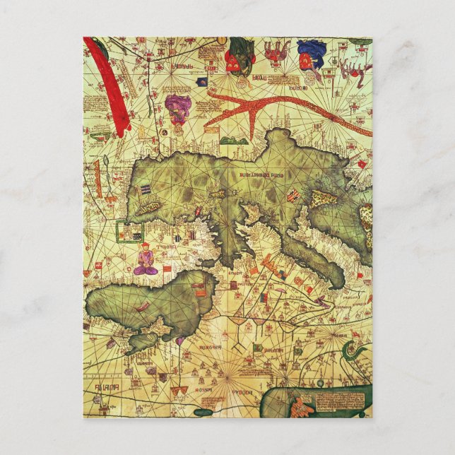 Nord-Afrikan och Europa Vykort (Framsida)