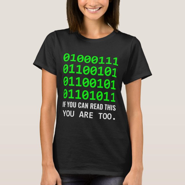 Nörd Dator Binär Kod Mjukvaruutvecklare  T Shirt (Framsida)