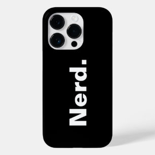 Nörd ett ord vit text minimalism rolig design