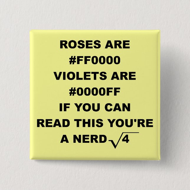 Nörd Geek Poesi Rollig Knapp Märke (Framsida)