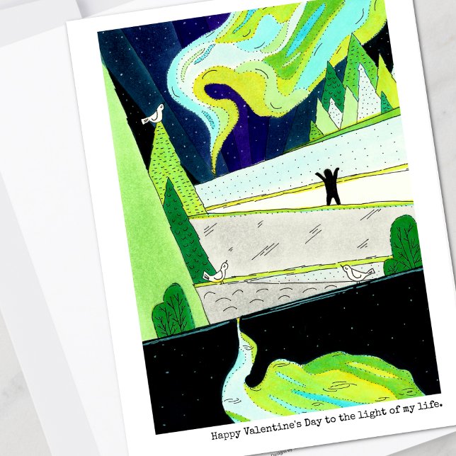 Nord-Ljus Alla hjärtans dagskort Helgdag Julkort (Skapare uppladdad)