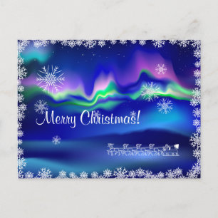 Nord-ljus-God jul-felicitation Helg Vykort