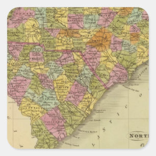 Nord och South Carolina 5 Fyrkantigt Klistermärke