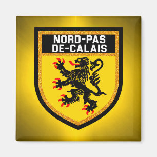 Nord-Pas-de-Calais flagga Magnet