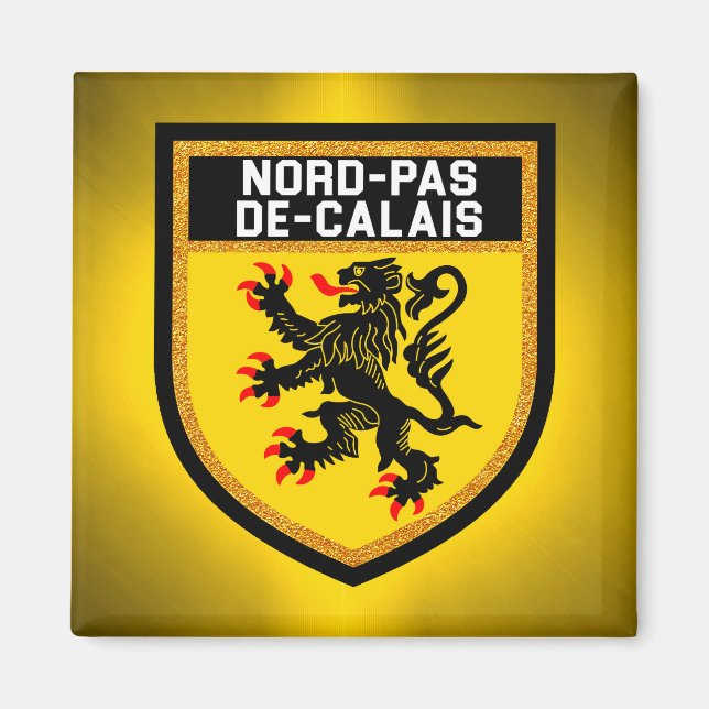 Nord-Pas-de-Calais-Flagga Magnet (Framsidan)