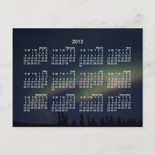 Nord-slinga i Ljus; 2013 års kalender Vykort (Framsida)