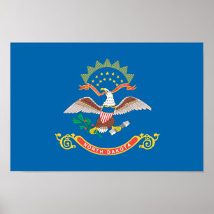 NORDAKOTA Flagga Mönster Poster