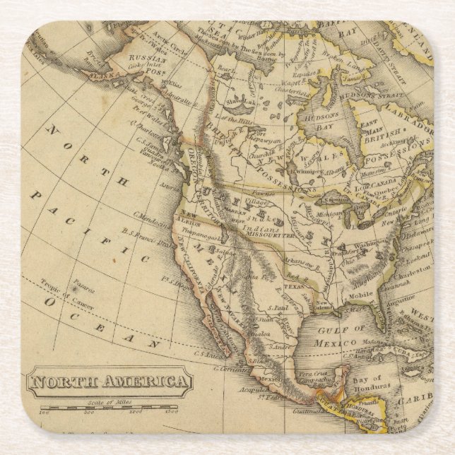 Nordamerika 10 underlägg papper kvadrat (Framsidan)