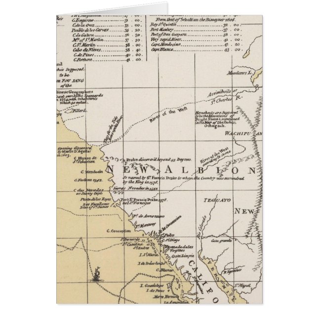 Nordamerika, 1782 hälsningskort (Framsidan)