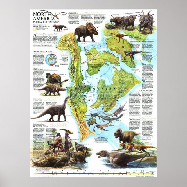 " Nordamerika: 1993 Dinosauurernas ålder Poster (Framsidan)
