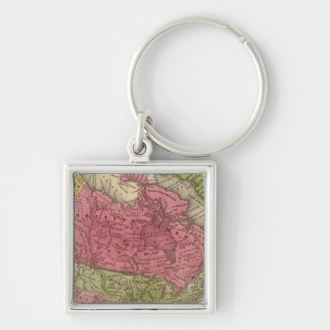 Nordamerika 36 fyrkantig silverfärgad nyckelring (Framsidan)